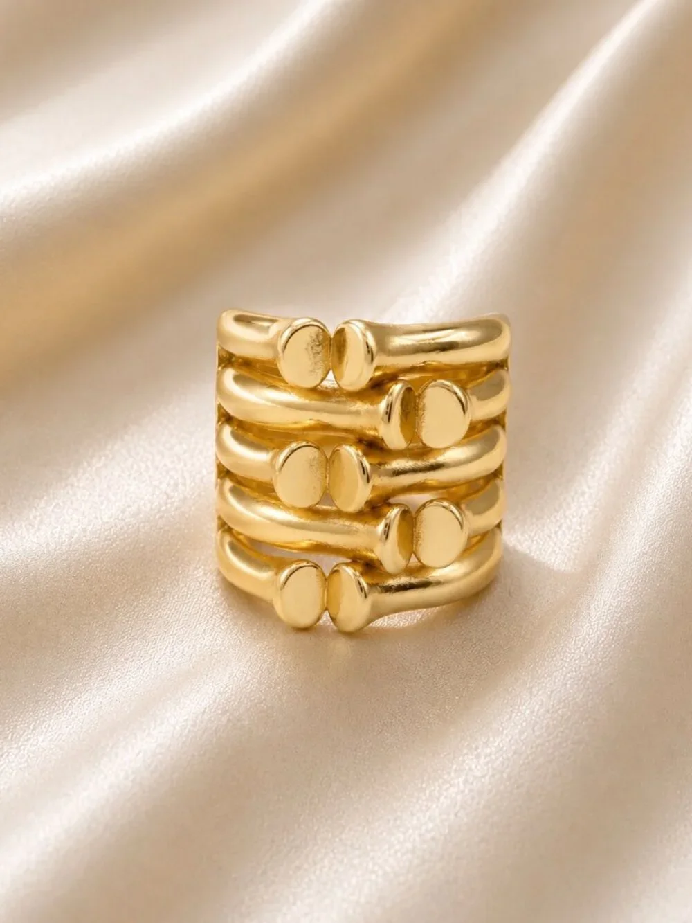 Multi Band Ring-14K Gold Plated- Bold- Modern.  NEW! ✨